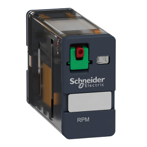 Schneider Electric Miniature Power Relay; 15A; SPDT; 120VAC; 5-Blade; Mechanical Indicator; Test Button